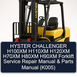 Hyster Challenger H100XM H110XM H120XM H70XM H80XM H90XM Forklift Parts (K005) Catalog PDF