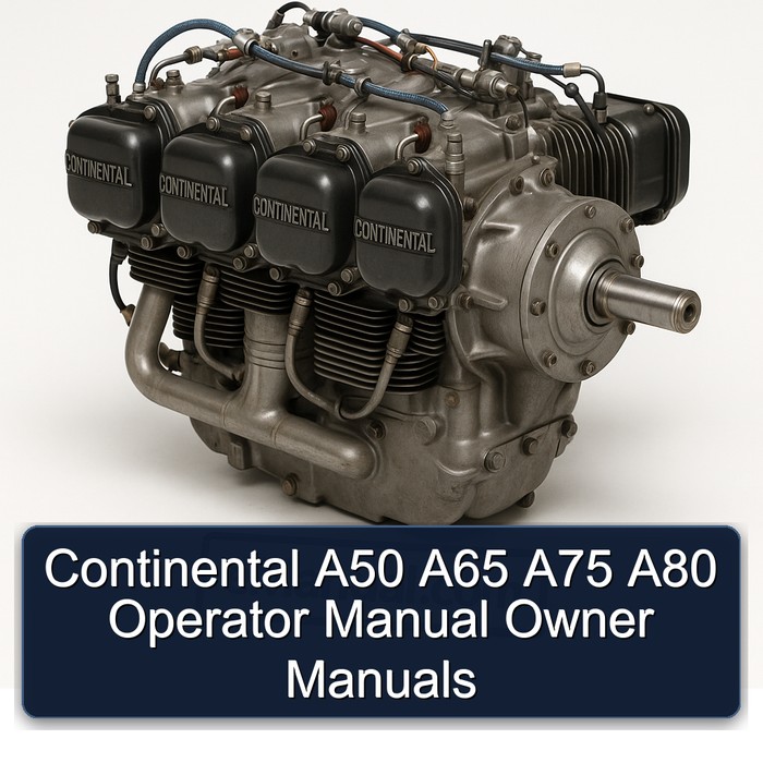 Continental A50 A65 A75 A80 Models Operator Owner Operator's Manual PDF