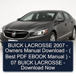 2007 Buick Lacrosse Owners - ( Best ) 07 Now Owner's Manual PDF