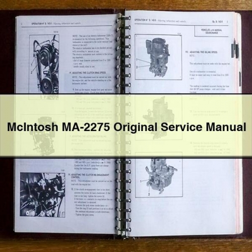 Audio Analyzers Mcintosh MA-2275 Original Service Repair Workshop Manual PDF