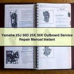 Yamaha 25J 30D 25X 30X Outboard Service Repair Workshop Manual PDF