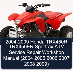 2004-2009 Honda TRX450R TRX450ER Sportrax ATV Service Repair Workshop Manual PDF