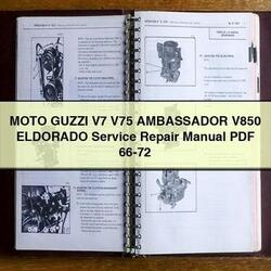1966-1972 Moto Guzzi 1100 Sport V7 V75 Ambassador V850 Eldorado Service Repair Workshop Manual PDF