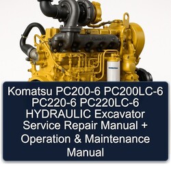 Komatsu PC200-6 Pc200lc-6 PC220-6 Pc220lc-6 Hydraulic Excavator Operation Maintenance Service Repair Workshop Manual PDF