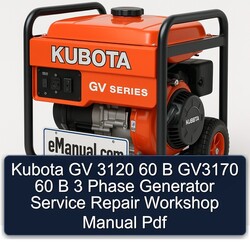 Kubota GV 3120 60 B GV3170 60 B 3 Phase Generator Service Repair Workshop Manual  Pdf