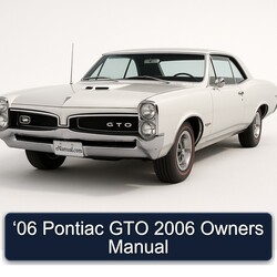 2006 Pontiac GTO ‘06 Owners Owner's Manual PDF