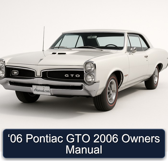 2006 Pontiac GTO ‘06 Owners Owner's Manual PDF