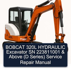 Bobcat 320L Hydraulic Excavator SN 223811001 Above (d Series) Series Service Repair Workshop Manual PDF