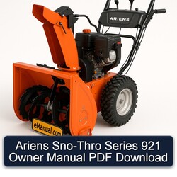 Ariens SNO-THRO Series 921 Owner Owner's Manual PDF