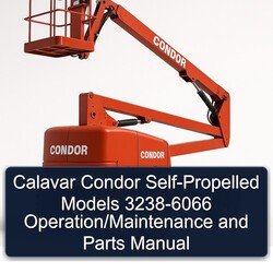 Calavar Condor Self-propelled Models 3238-6066 Operation/ Maintenance Parts Catalog PDF