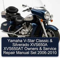 2006-2010 Aprilia Classic Yamaha V-STAR Silverado XVS650A XVS650AT Owners Set Service Repair Workshop Manual PDF