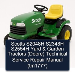 Scotts S2048H S2348H S2554H Yard Garden Tractors (DEERE) (TM1777) Service Repair Workshop Manual PDF