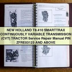 New Holland T8.410 Smarttrax Continuously Variable Transmission (CVT) Tractor PIN Zfre03123 Above Service Repair Workshop Manual PDF
