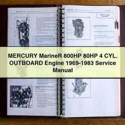 1969-1983 Mercury Mariner 800HP 80HP 4 Cyl. Outboard Engine Service Repair Workshop Manual PDF