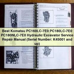 Best Komatsu Pc160lc-7e0 Pc180lc-7e0 Pc180nlc-7e0 Hydraulic Excavator (serial Number: K45001 Up) Service Repair Workshop Manual PDF
