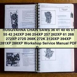 Husqvarna Chain Saws 36, 41, 40, 45, 51, 55, 42, 242xp, 246, 254xp, 257, 262xp, 61, 268, 272xp, 272s, 268k, 272k, Service Repair Workshop Manual PDF