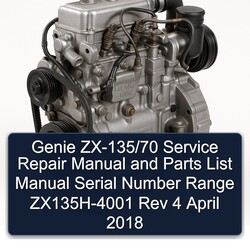 2018 Perkins 103 7 Genie Zx-135/70 Serial Number Range Zx135h-4001 Rev 4 April Parts Catalog PDF