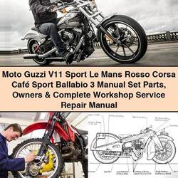 Moto Guzzi LE Mans V11 Sport Rosso Corsa Café Ballabio 3 Set: Parts, Owners Service Repair Workshop Manual PDF