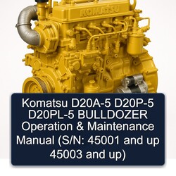 Komatsu D20A-5 D20P-5 D20PL-5 Bulldozer Operation (s/n: 45001 Up 45003 Up) Service Repair Workshop Manual PDF