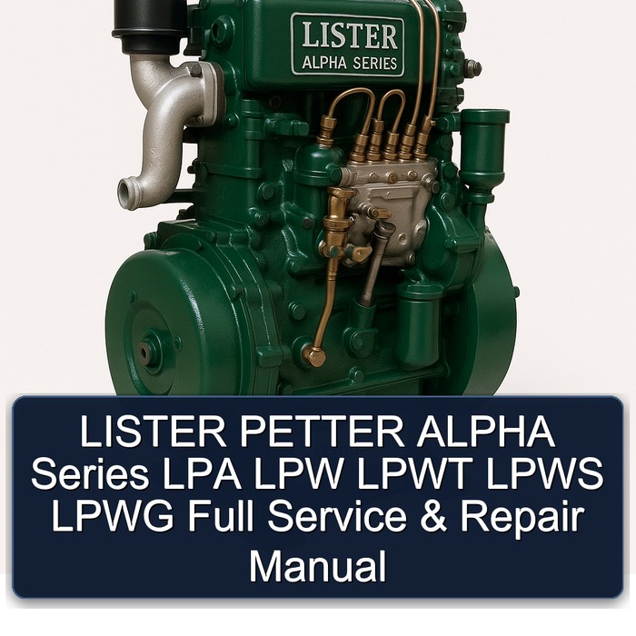 Lister Alpha Series Petter LPA LPW Lpwt Lpws Lpwg Service Repair Workshop Manual PDF