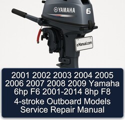 2001 2002 2003 2004 2005 2006 2007 2008 2009 Yamaha 6hp F6 2001-2014 8hp F8 4-stroke Outboard Models Manual de servicio y reparación 