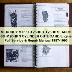 1987-1993 Mercury Mariner 75HP XD Seapro 80HP 90HP 3 Cylinder Outboard Engine Service Repair Workshop Manual PDF