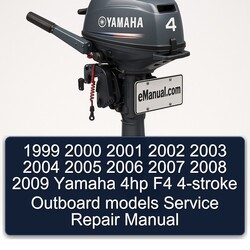 1999 2000 2001 2002 2003 2004 2005 2006 2007 2008 2009 Yamaha 4hp F4 4-stroke Outboard models Manual de servicio y reparación 