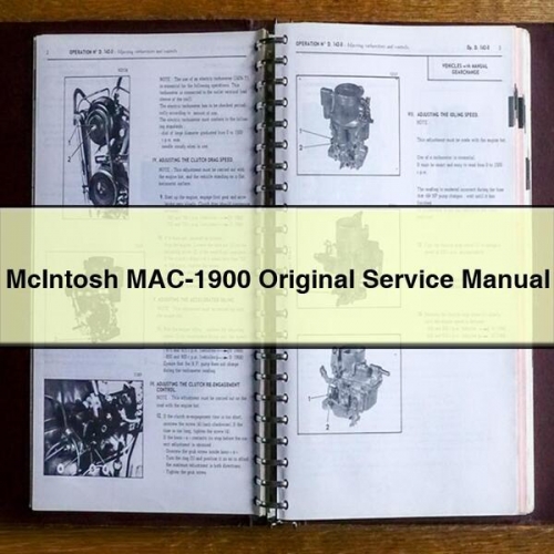 Audio Analyzers Mcintosh MAC-1900 Original Service Repair Workshop Manual PDF