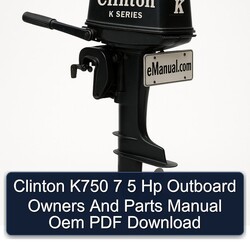 Clinton K750 7 5 Hp Outboard Owners Parts Catalog PDF