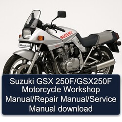Suzuki GSX 250F/GSX250F Motorcycle Workshop Manual/Repair Manual/Service Manual download