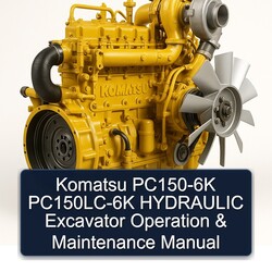 Komatsu PC150-6K PC150LC-6K HYDRAULIC Excavator Operation & Maintenance Manual 