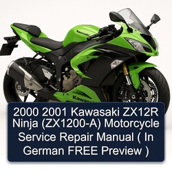 Kawasaki Ninja ZX12R (zx1200- ) Motorcycle ( German Free Preview Service Repair Workshop Manual PDF