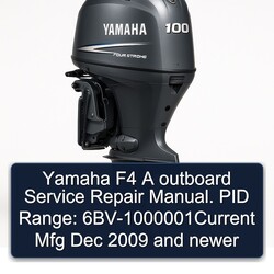 2009 Yamaha F4 Outboard . PID Range: 6bv-1000001current Mfg Dec Newer Service Repair Workshop Manual PDF
