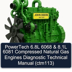 John Deere 6081 OEM Powertech 6.8l 6068 8.1l Compressed Natural Gas Engines Diagnostic (CTM113) Service Repair Workshop Manual PDF