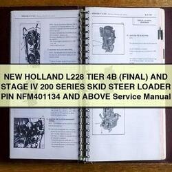 New Holland L228 Tier 4B (FINAL) Stage IV 200 Series Skid Steer Loader PIN NFM401134 Above Service Repair Workshop Manual PDF
