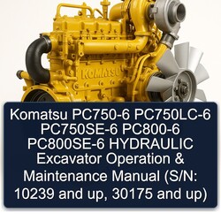 Komatsu PC750-6 Pc750lc-6 Pc750se-6 PC800-6 Pc800se-6 Hydraulic Excavator Operation (s/n: 10239 Up, 30175 Up) Service Repair Workshop Manual PDF