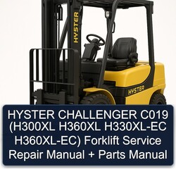 Hyster Challenger C019 (h300xl H360XL H330xl-ec H360xl-ec) Forklift H300XL Parts Catalog PDF