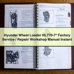 Hyundai Wheel Loader HL770-7 / Service Repair Workshop Manual PDF