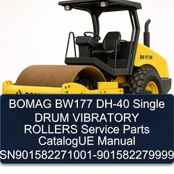 Bomag BW177 DH-40 Single Drum Vibratory Rollers Sn901582271001-901582279999 Parts Catalog PDF
