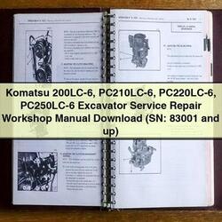 Komatsu 200LC-6 Pc210lc-6 Pc220lc-6 Pc250lc-6 Excavator (sn: 83001 Up) Service Repair Workshop Manual PDF