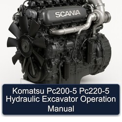 Komatsu PC200-5 PC220-5 Hydraulic Excavator Operation Service Repair Workshop Manual PDF