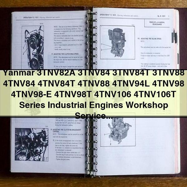 Yanmar Engines Manuals 3tnv82a-4tnv106t Series Industrial Service Repair Workshop Manual PDF