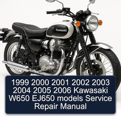 2001-2006 Kawasaki W Series W650 EJ650 Models Service Repair Workshop Manual PDF