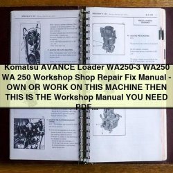 Komatsu Avance Loader WA250-3 Service Repair Workshop Manual PDF
