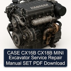Case CX16B CX18B Mini Excavator SET Service Repair Workshop Manual PDF