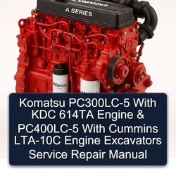 Komatsu Pc300lc-5 KDC 614TA Engine Pc400lc-5 Cummins LTA-10C Excavators Service Repair Workshop Manual PDF
