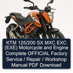 KTM 125 /200 SX MXC EXC (EXE) Motorcycle Engine Official / Service Repair Workshop Manual PDF