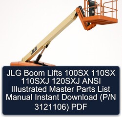 JLG Boom Lifts 100SX 110SX 110SXJ 120SXJ Ansi Illustrated Master (p/n 3121106) Parts Catalog PDF