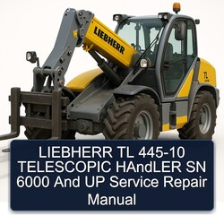 Liebherr TL 445-10 Telescopic Handler SN 6000 UP Service Repair Workshop Manual PDF