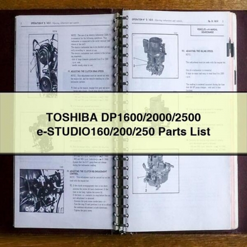 2000 Air Conditioners Toshiba Dp1600/ /2500 E-studio160/200/250 Parts Catalog PDF